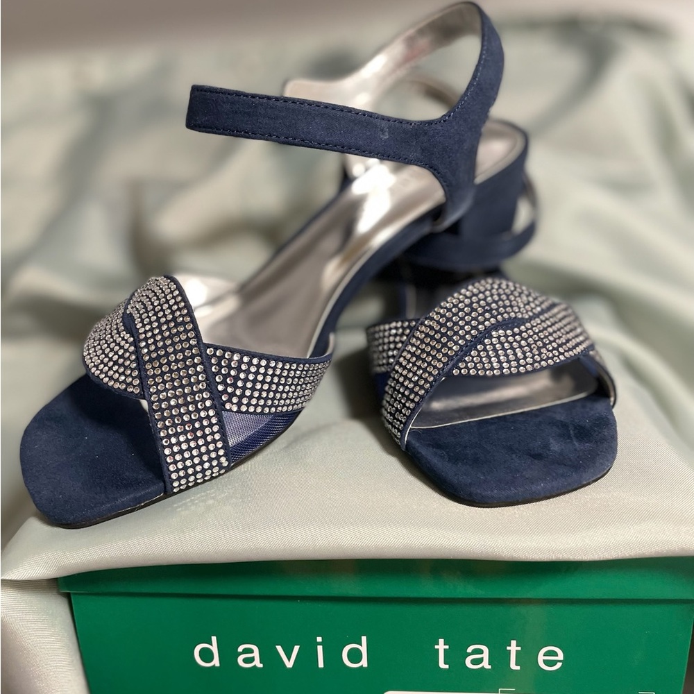 David Tate Midnight Blue Rhinestone Sandals